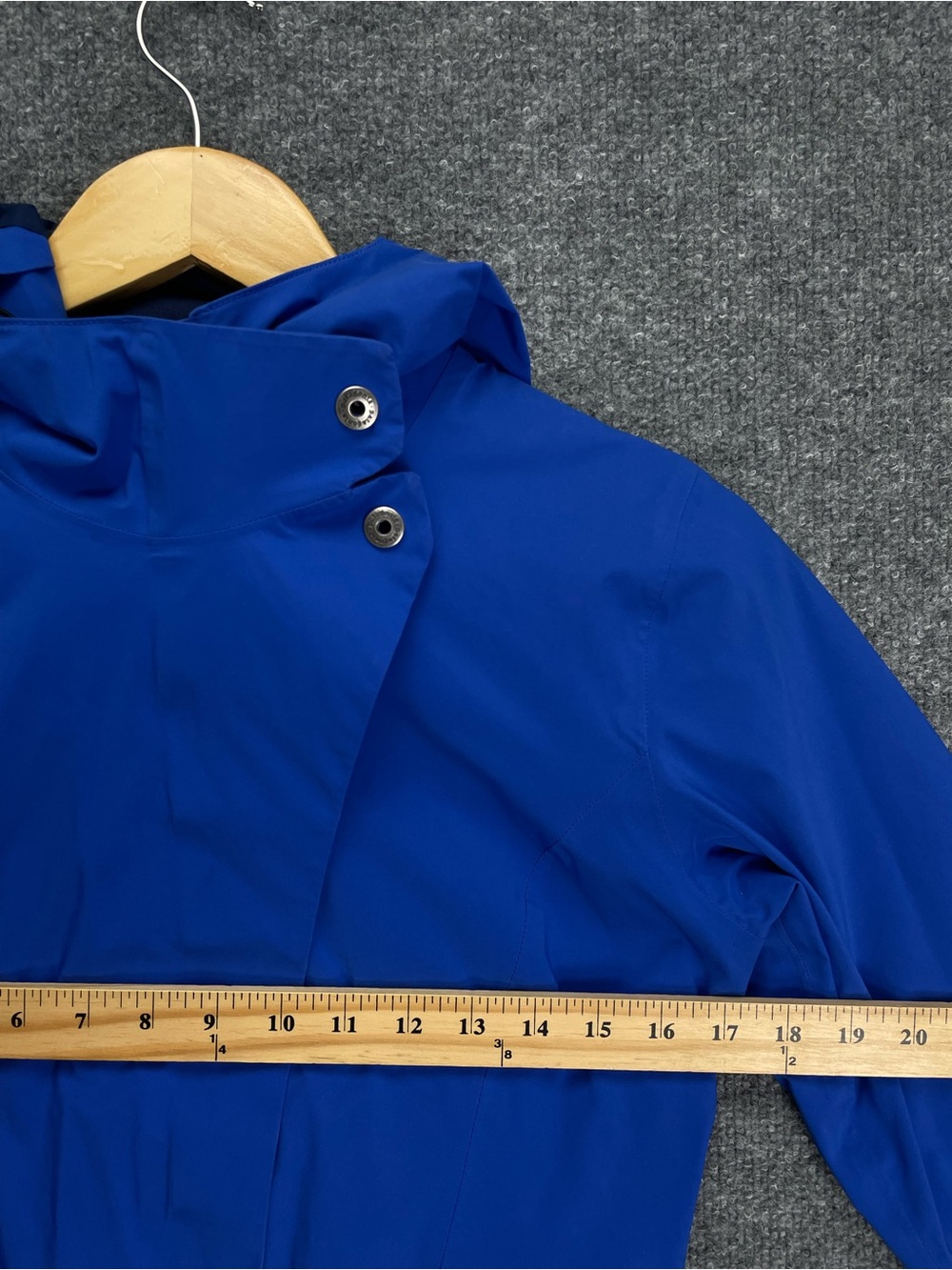 Patagonia Rain Jacket Womens XS Blue Hooded Waterproof H2No Arborist Trench Coat - Picture 11 of 13
